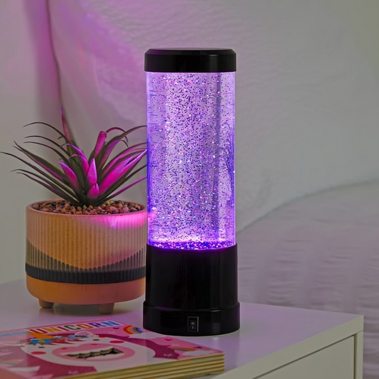 LED Glitter Motion Light 10" – Colour Changing Glitter Lamp, USB or Battery Powered